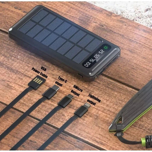 Portable Battery Charger Power Bank 10000mAh - Solar and Electric Charging
